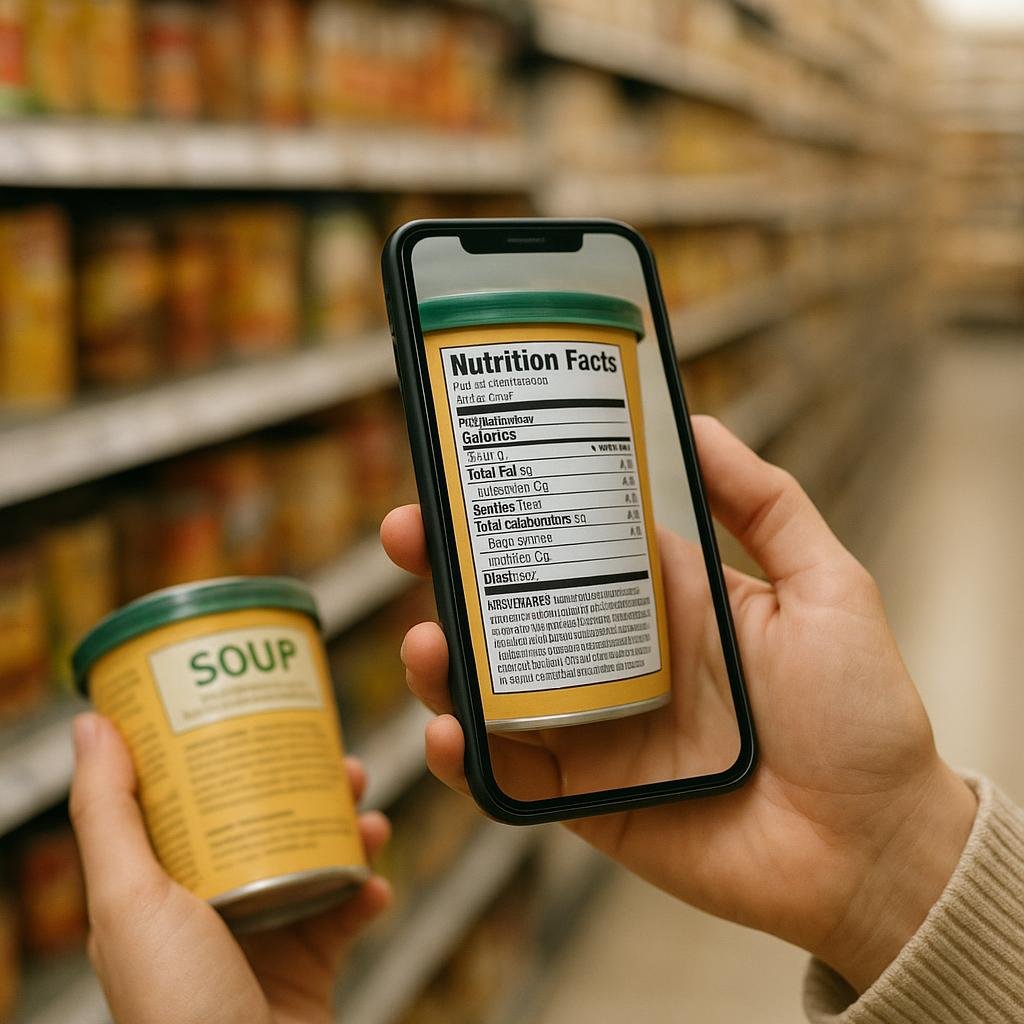 Scanning a nutrition label with the InSpoon app