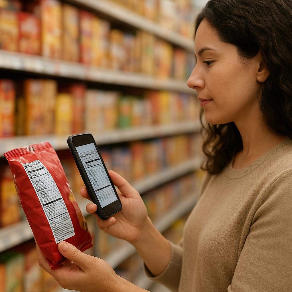 Reading nutrition labels with the InSpoon app Reading nutrition labels with the InSpoon app