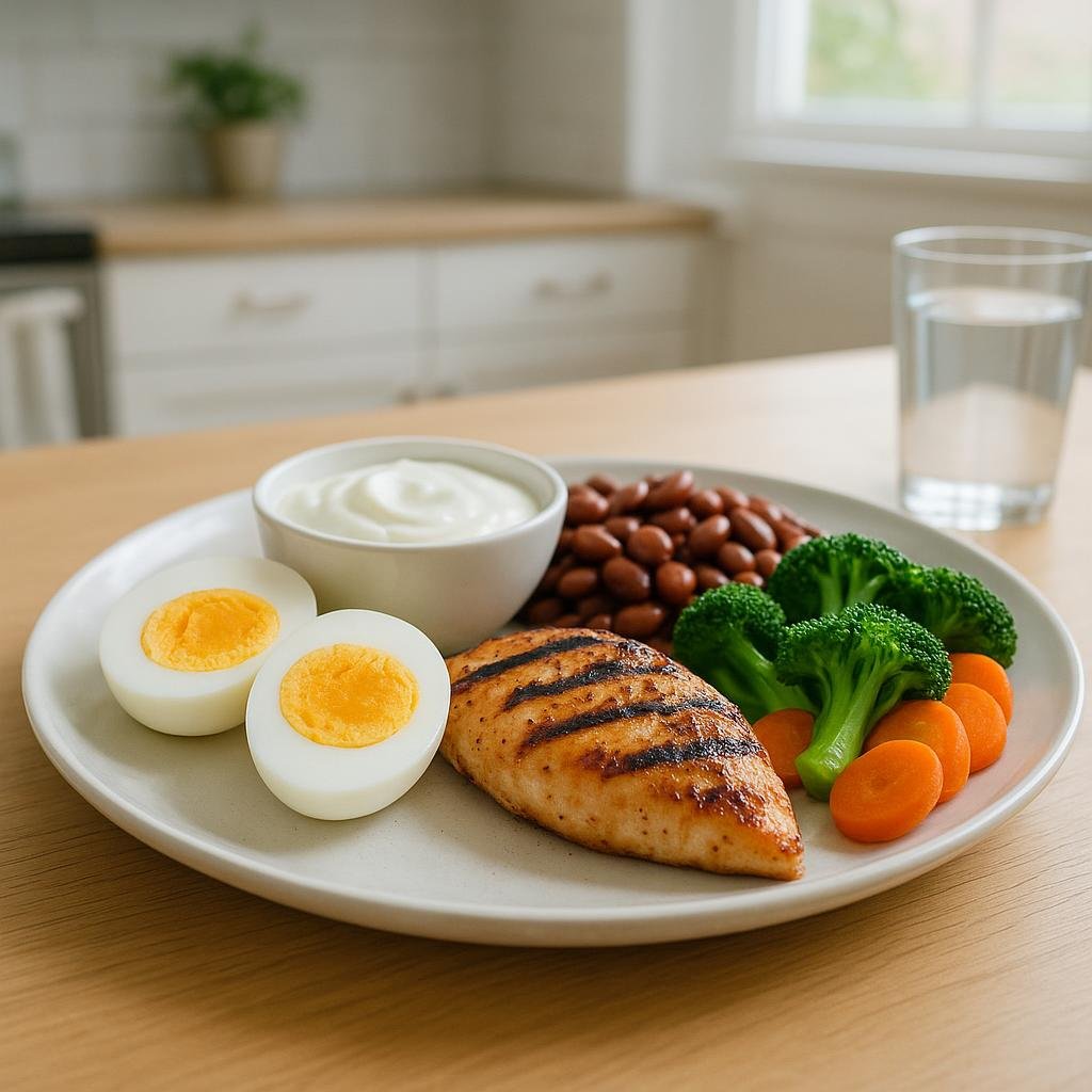 High-protein meal with chicken and Greek yogurt