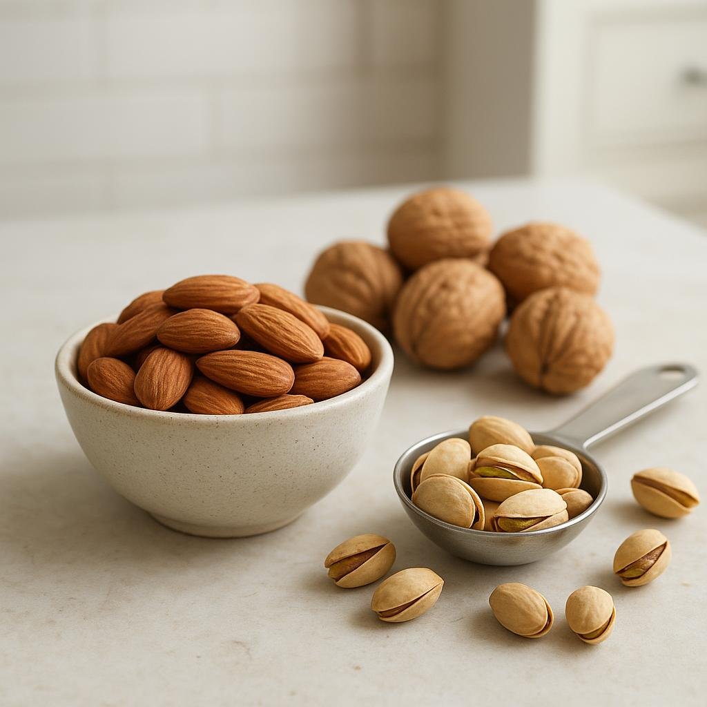 Small portion of nuts in a bowl