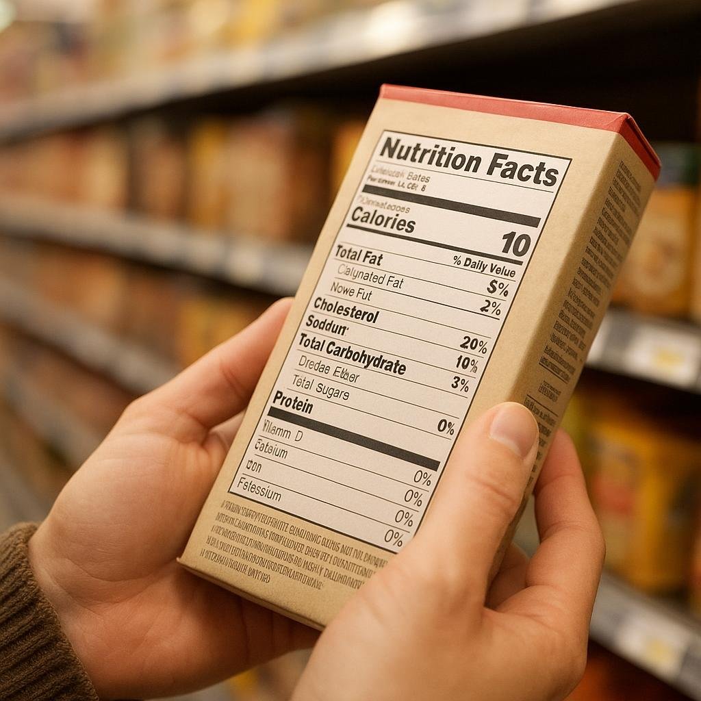 Nutrition label for a high-protein food