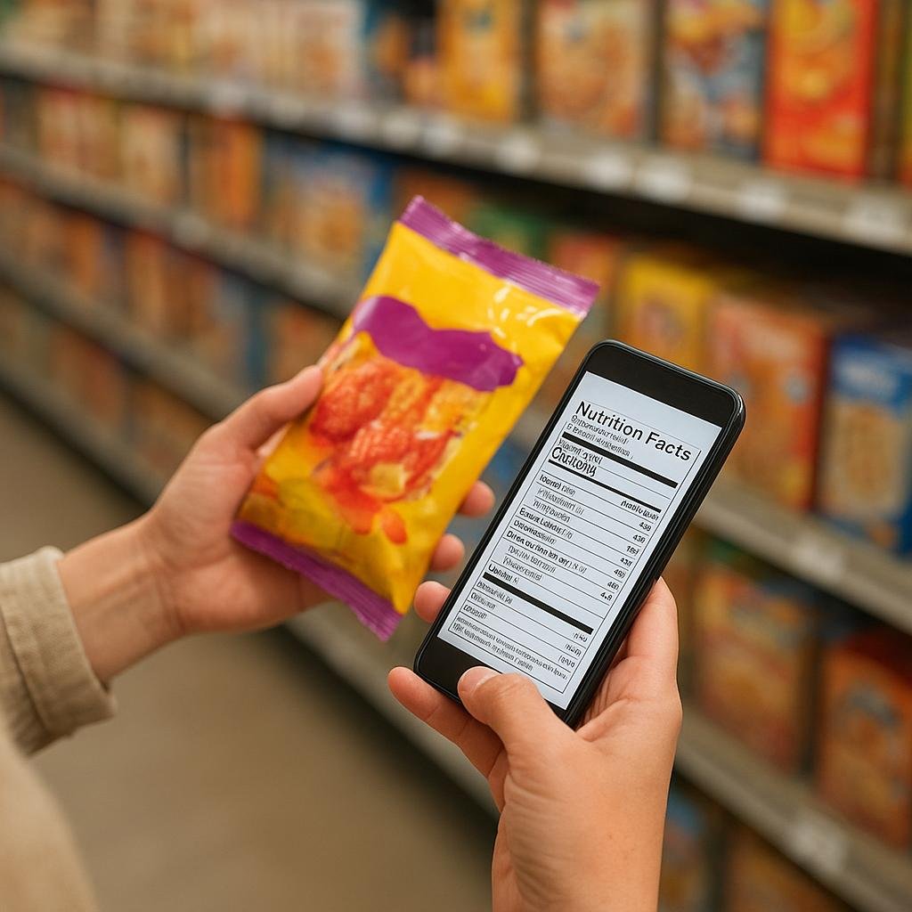 Scanning a nutrition label with InSpoon Scanning a nutrition label with InSpoon